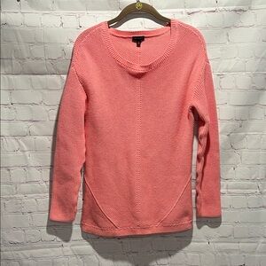 Talbots Pink Crew Neck Knit Sweater 100% Cotton Woman’s Size Medium